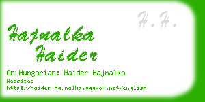 hajnalka haider business card